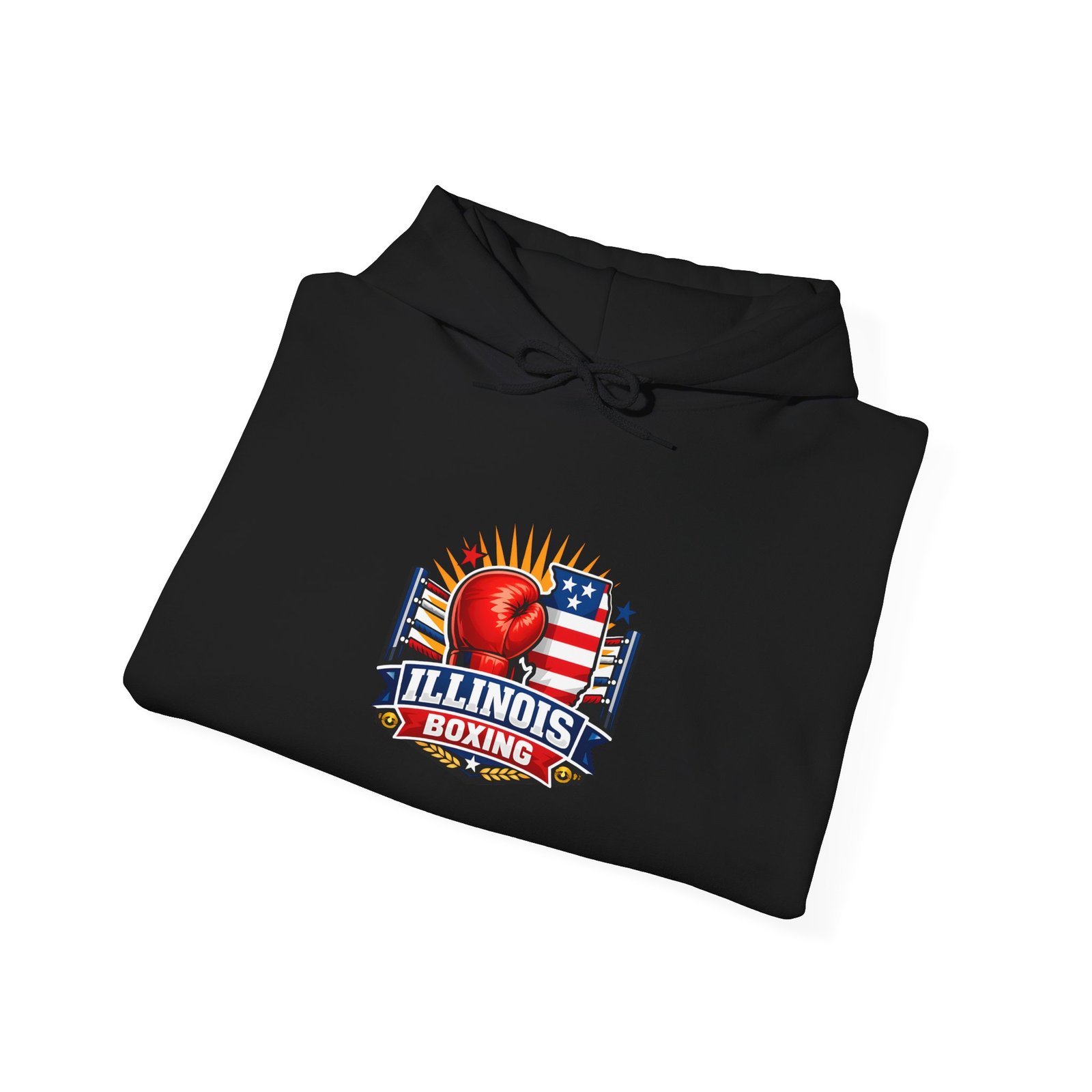 Illinois Boxing Hoodie — Vintage USA Boxing Logo Pullover - Image 16