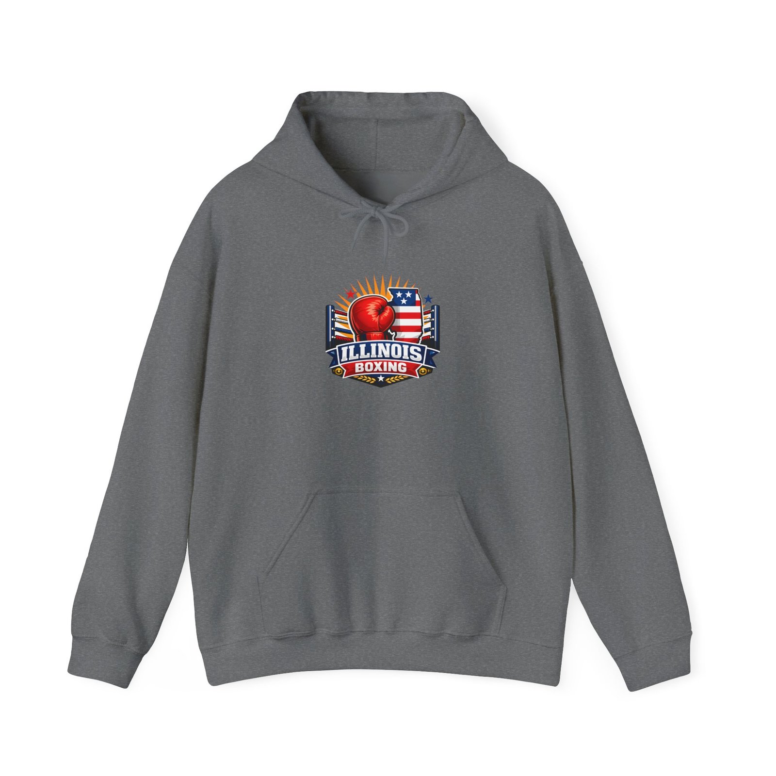 Illinois Boxing Hoodie — Vintage USA Boxing Logo Pullover - Image 25