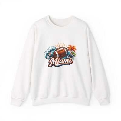 Miami Football Crewneck Sweatshirt — Retro Palm Beach Sports Tee