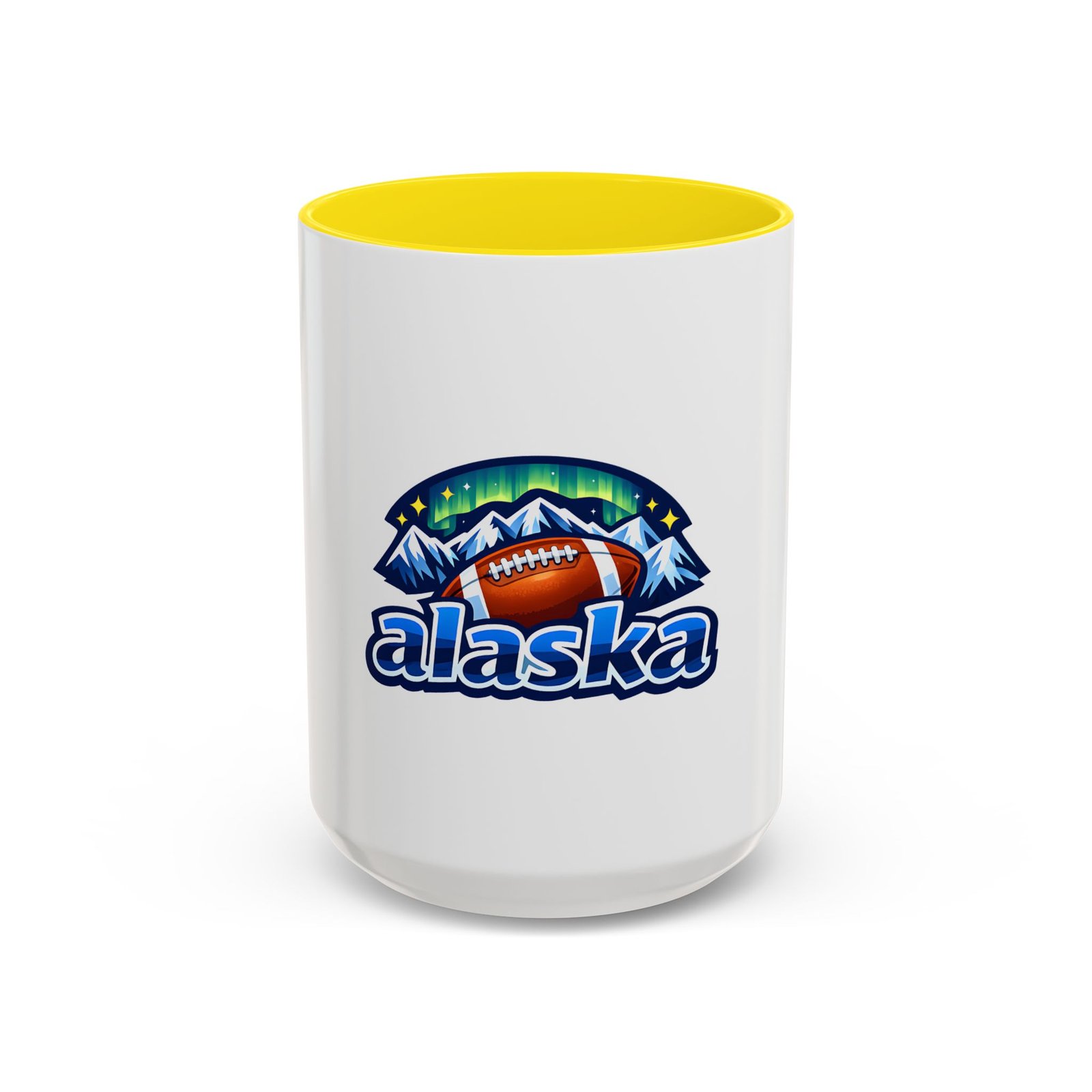 Alaska Football Coffee Mug – Northern Lights Mountain Design (11/15oz) - Image 14
