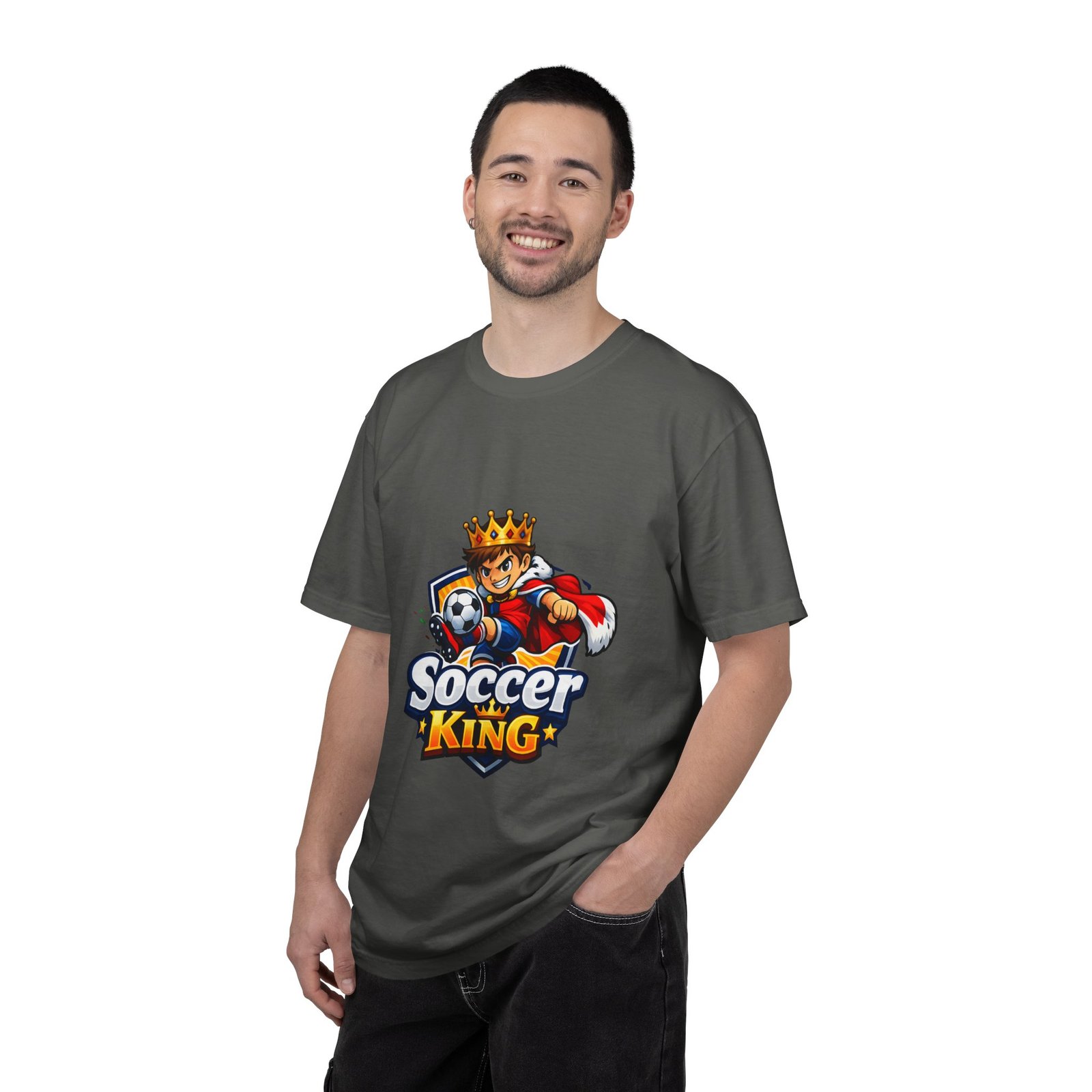Soccer King T-Shirt — Kids & Teens Soccer Crown Graphic Tee - Image 24