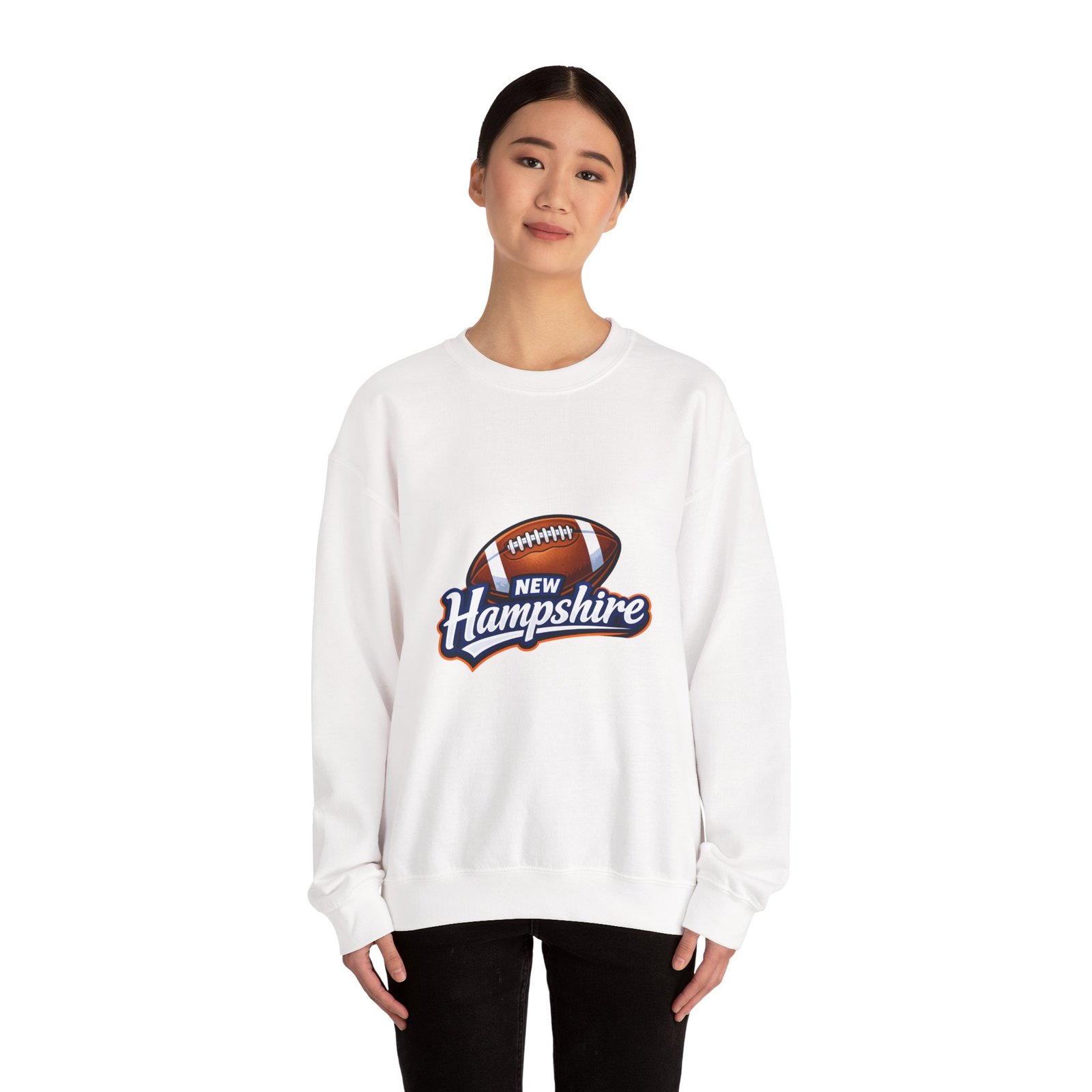 New Hampshire Football Crewneck Sweatshirt — Retro State Football Logo - Image 4
