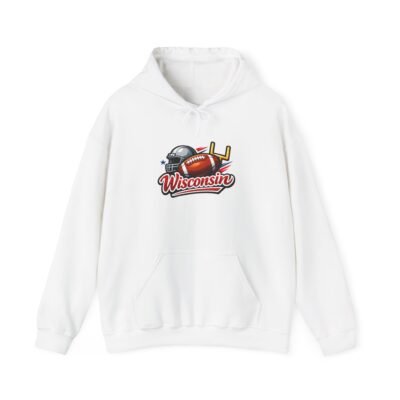 Wisconsin Football Helmet & Goalpost Hoodie — Retro State Pride Sweatshirt