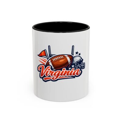 Virginia Football Accent Coffee Mug – Team Helmet & Football Design (11/15oz)