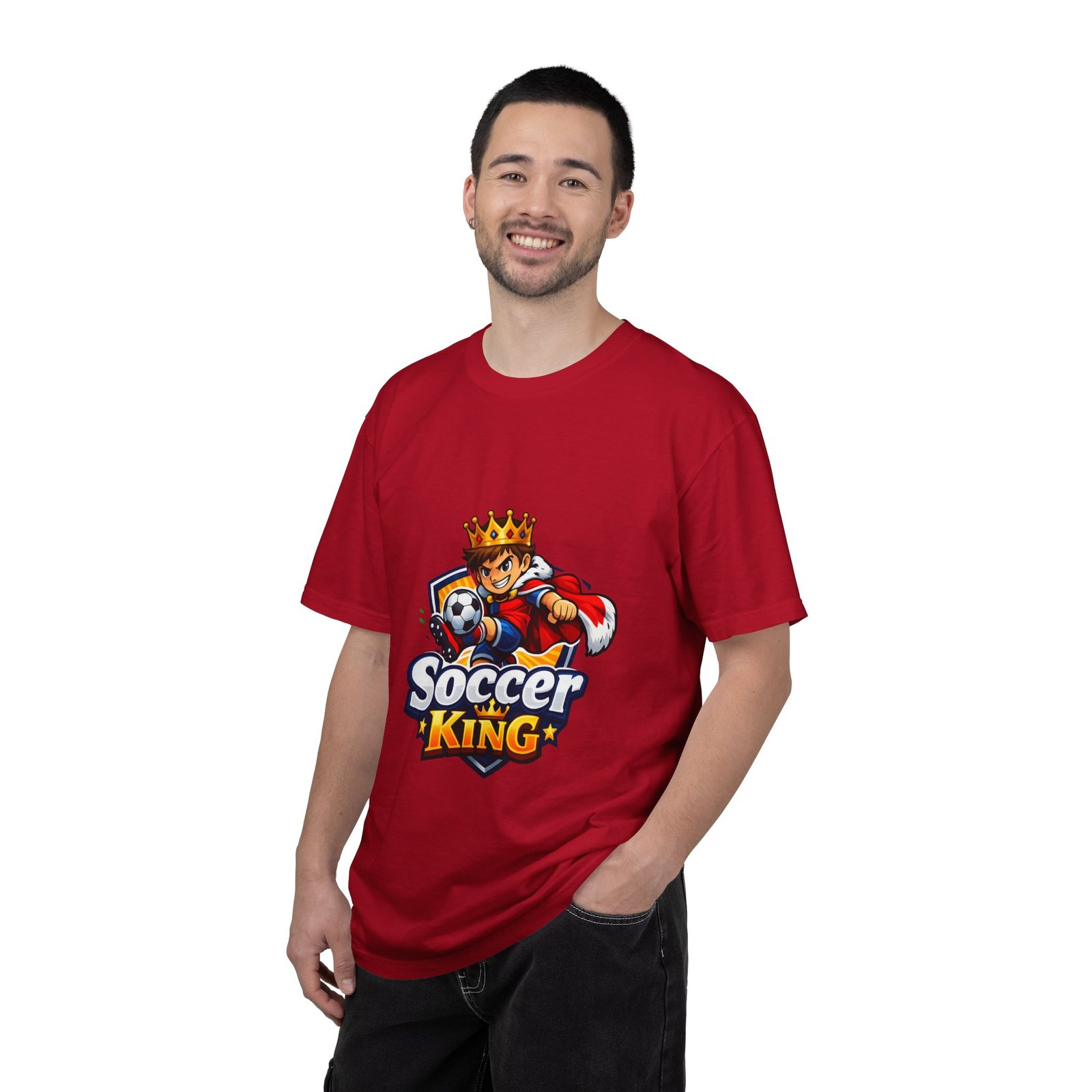 Soccer King T-Shirt — Kids & Teens Soccer Crown Graphic Tee - Image 45