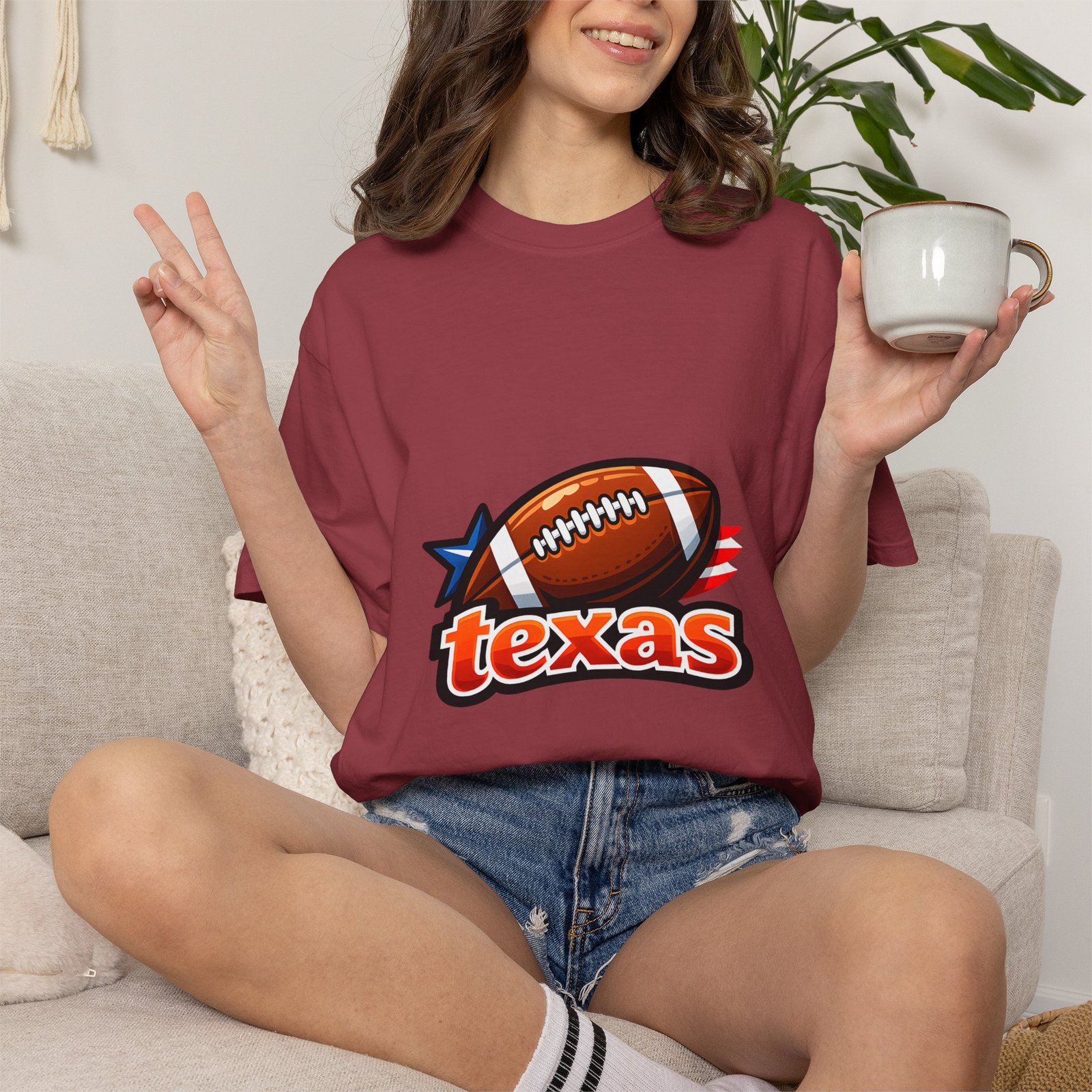 Texas Football T-Shirt — Retro Football & Lone Star Logo - Image 35