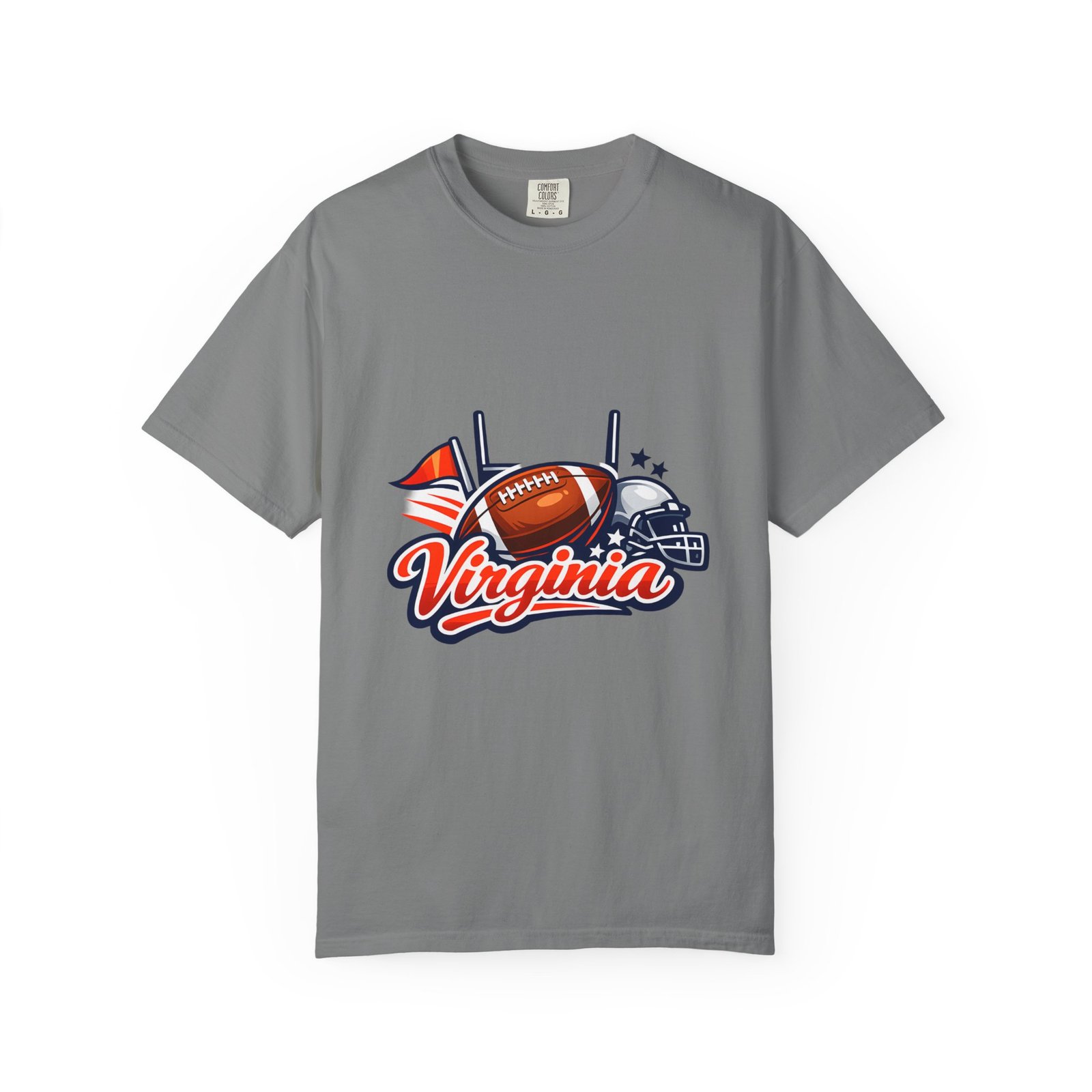 Virginia Football Helmet & Ball T-Shirt - Image 33
