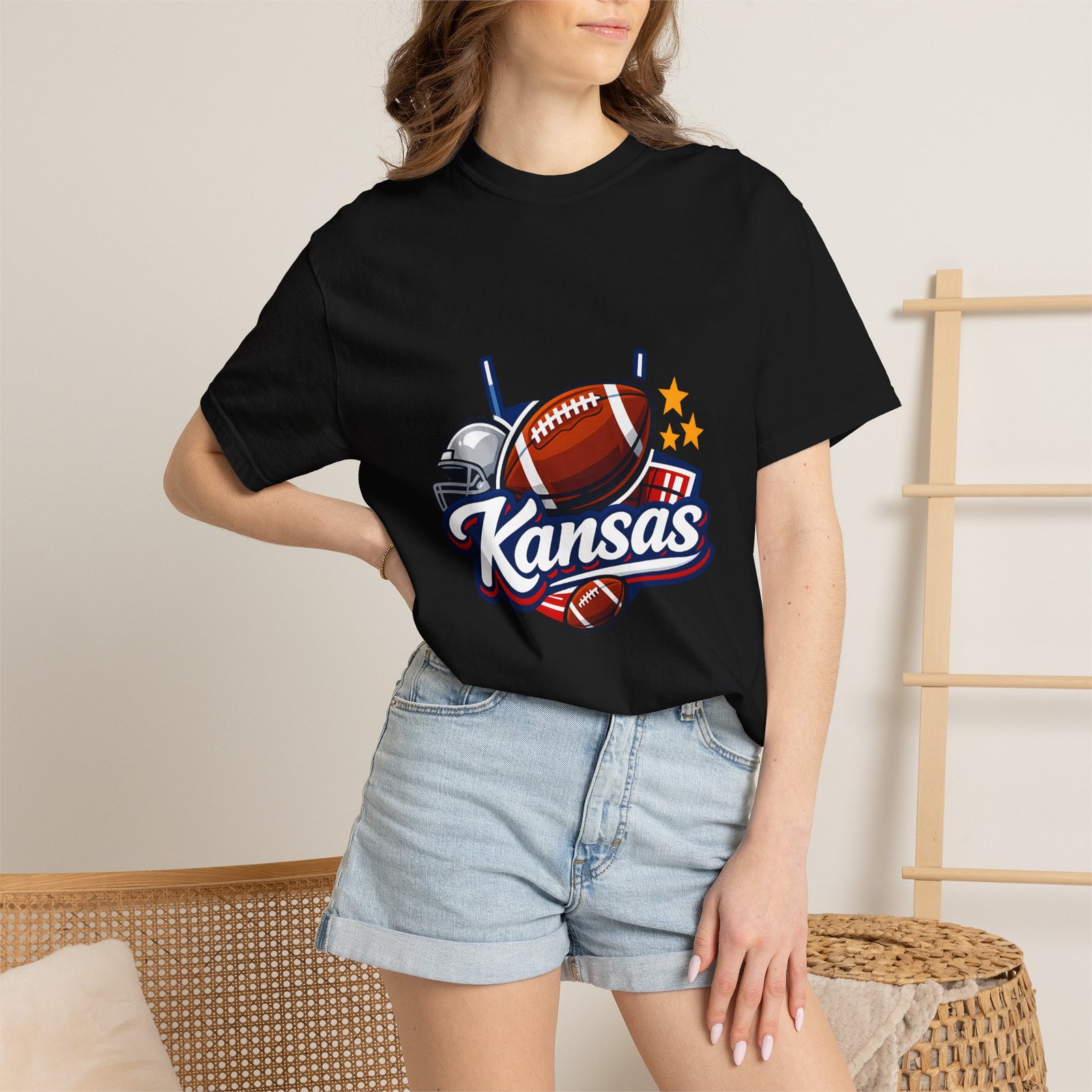 Kansas Football T-Shirt — Retro Helmet & Ball State Pride Tee - Image 52