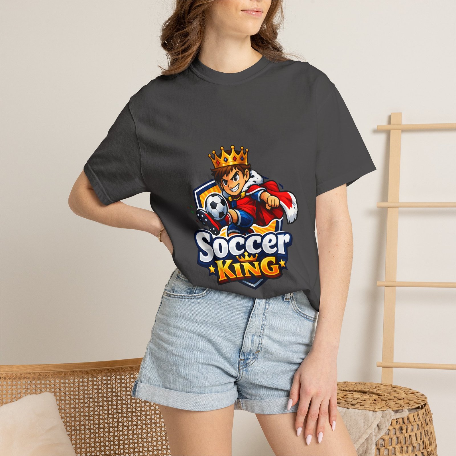 Soccer King T-Shirt — Kids' Youth Soccer Crown Graphic Tee - Image 48