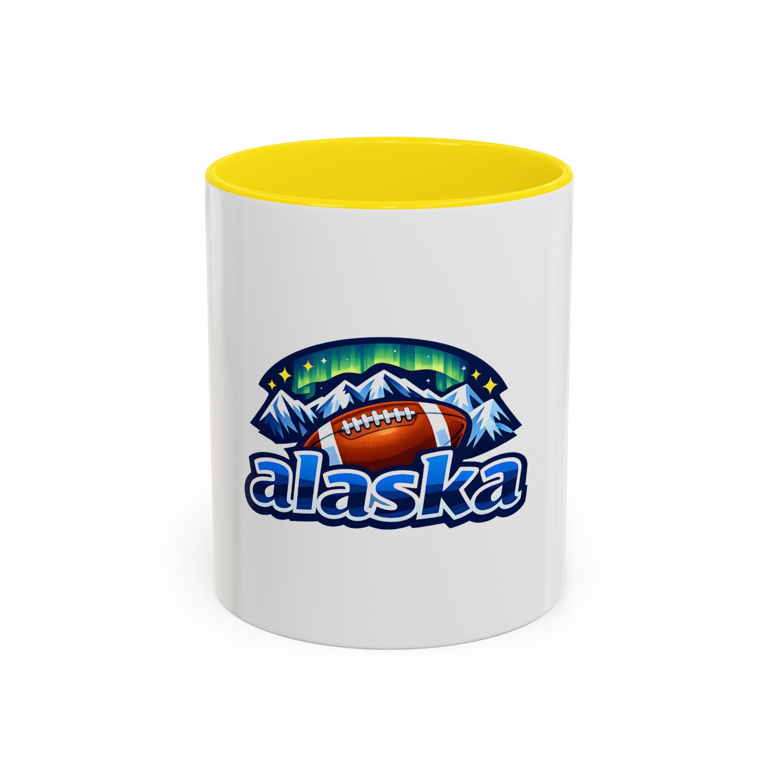 Alaska Football Coffee Mug – Northern Lights Mountain Design (11/15oz) - Image 12