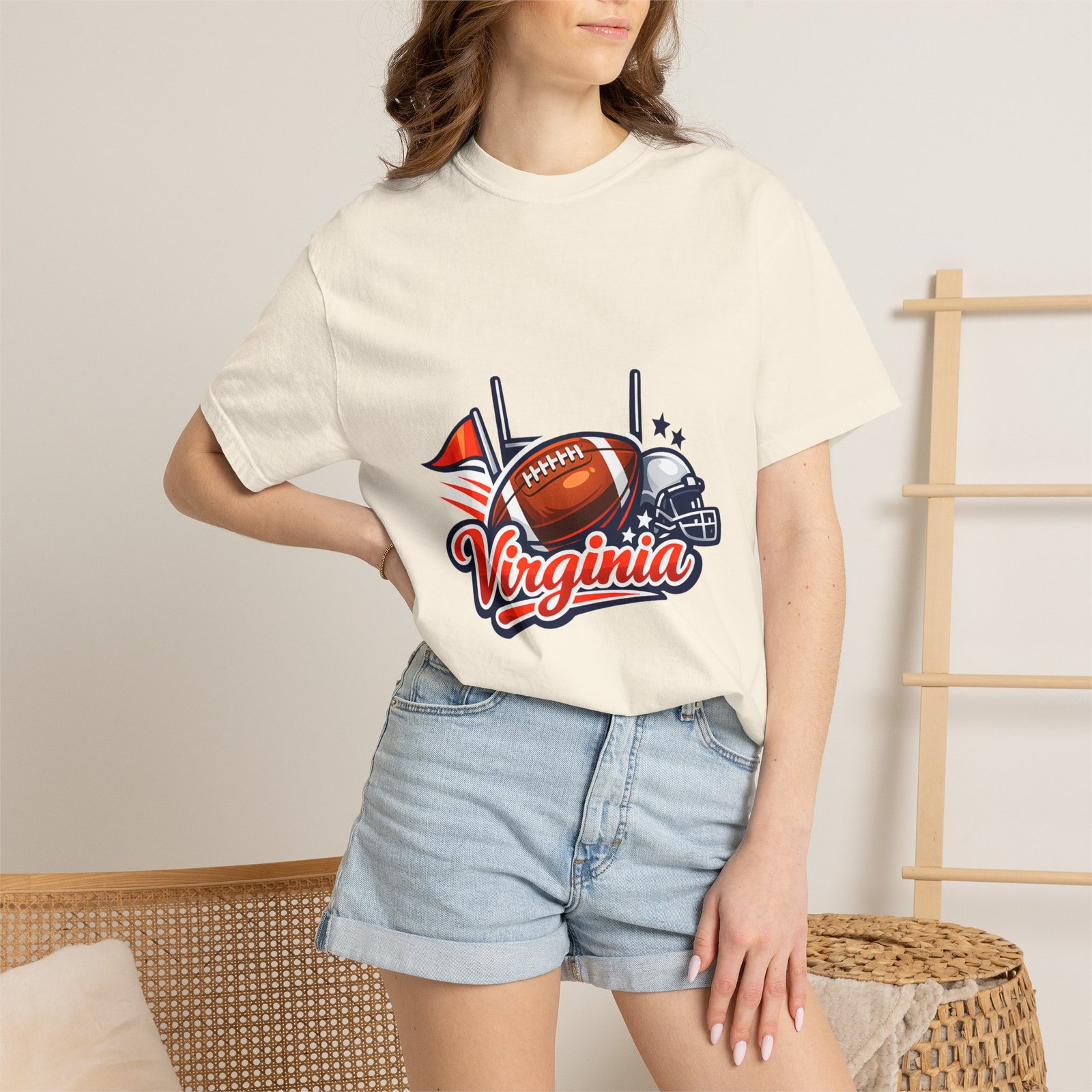 Virginia Football Helmet & Ball T-Shirt - Image 20