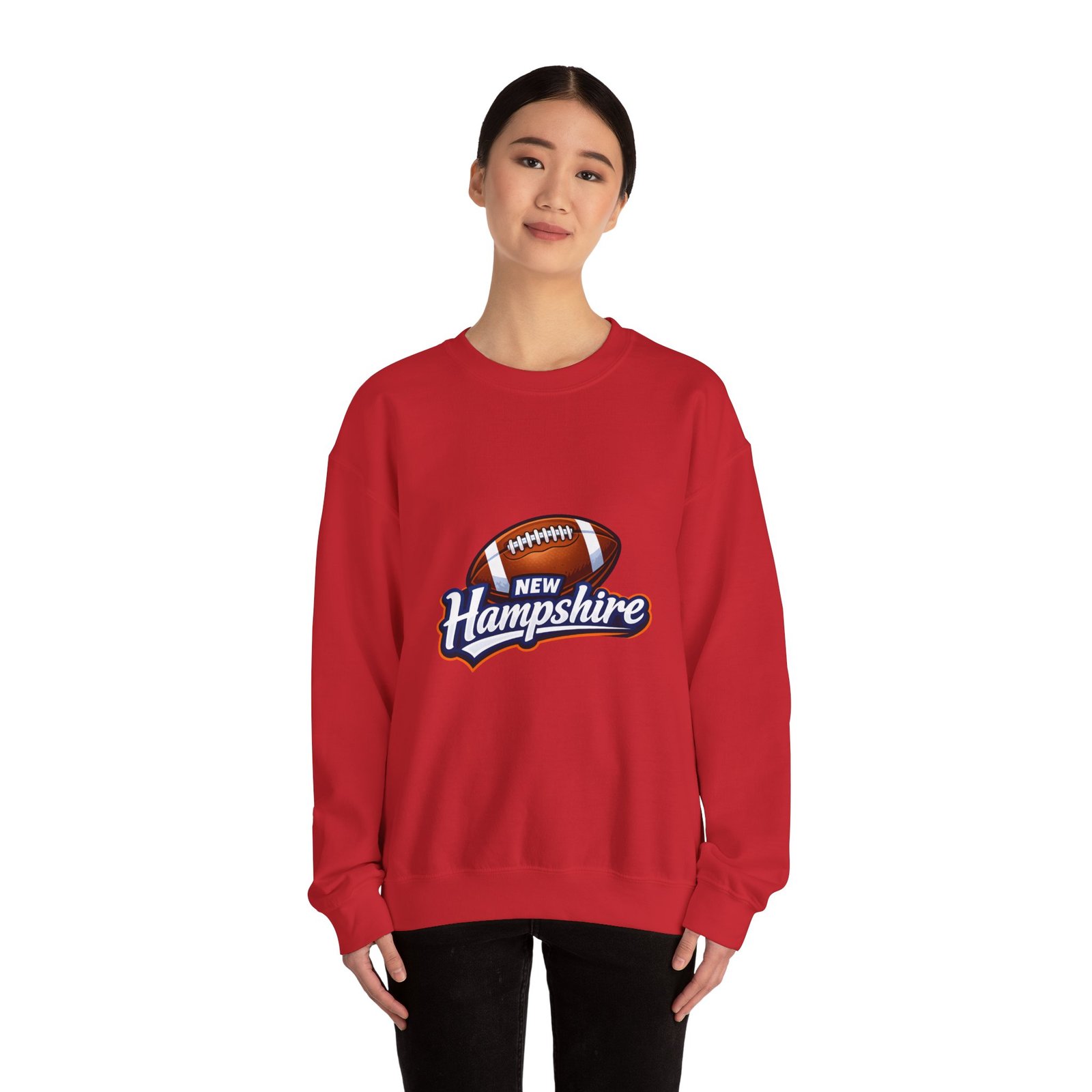 New Hampshire Football Crewneck Sweatshirt — Retro State Football Logo - Image 48