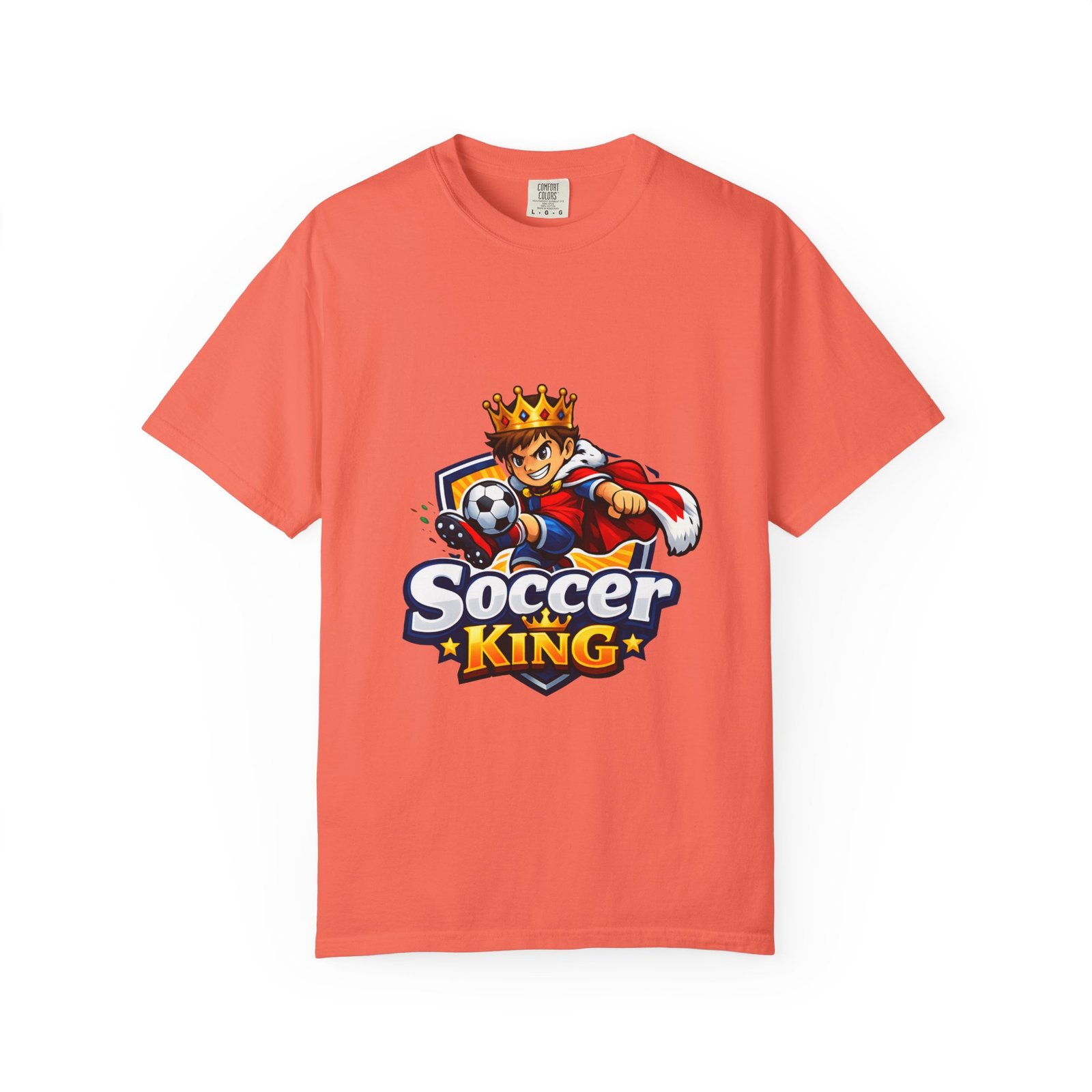 Soccer King T-Shirt — Kids & Teens Soccer Crown Graphic Tee - Image 7