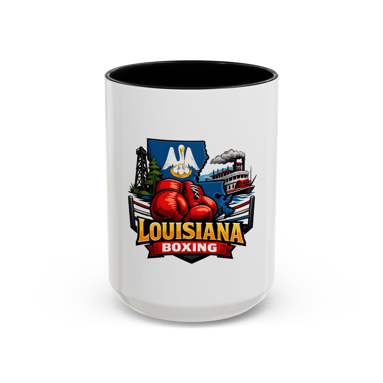 Louisiana Boxing Accent Coffee Mug – Red Gloves State Pride (11/15oz) - Image 17