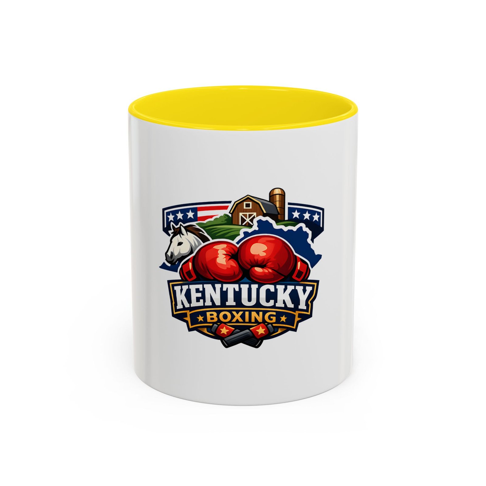 Kentucky Boxing Coffee Mug — State Pride Boxing Logo Accent Mug (11/15 oz) - Image 45