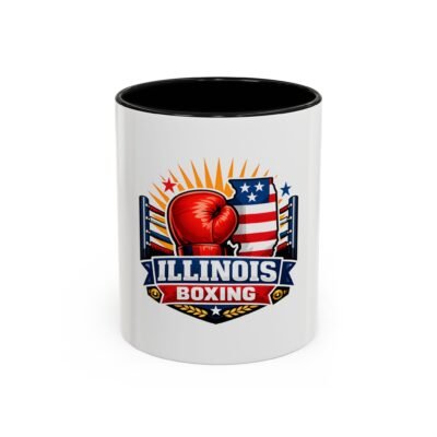 Illinois Boxing Accent Coffee Mug – USA Flag Boxing Glove Design (11/15oz)