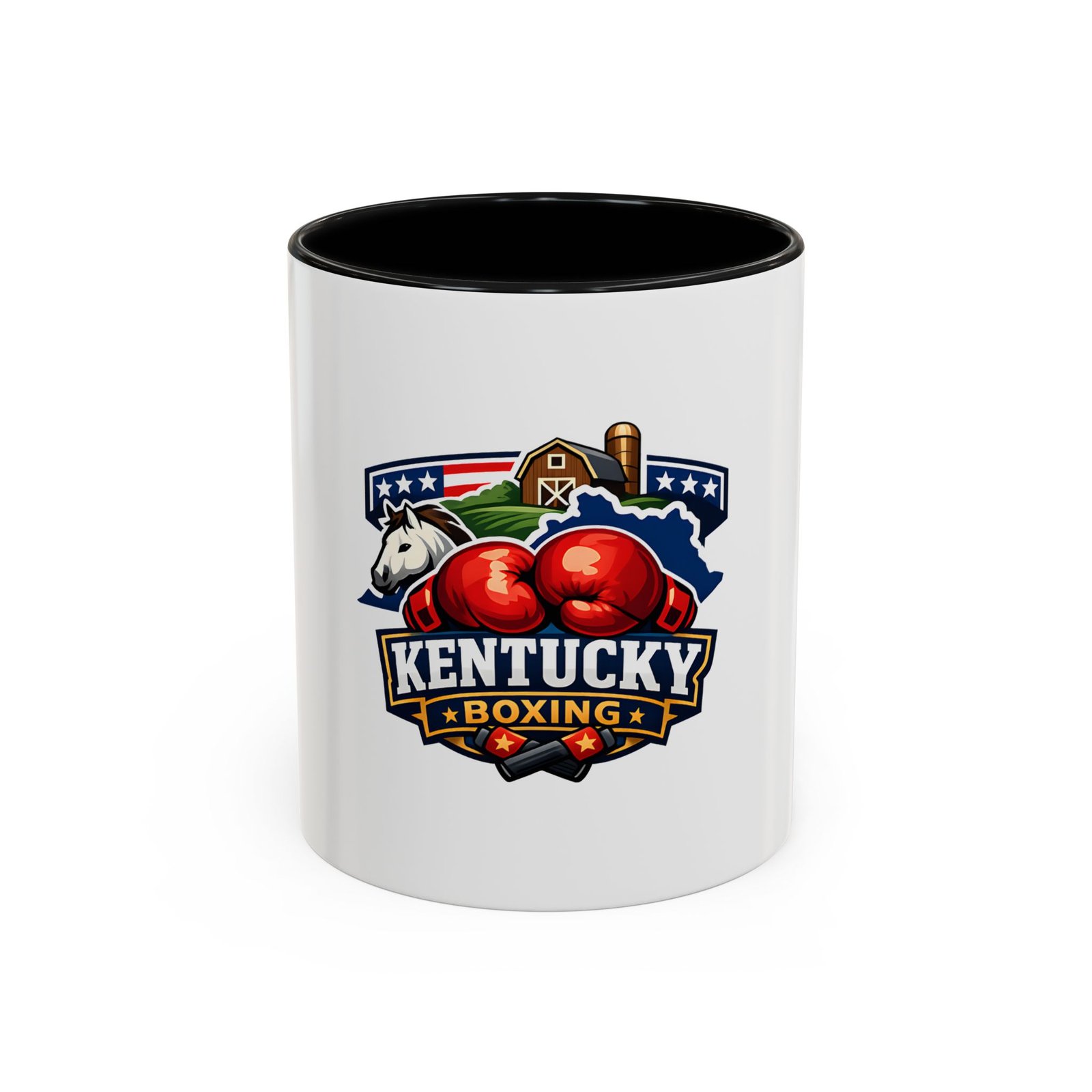 Kentucky Boxing Coffee Mug — State Pride Boxing Logo Accent Mug (11/15 oz)