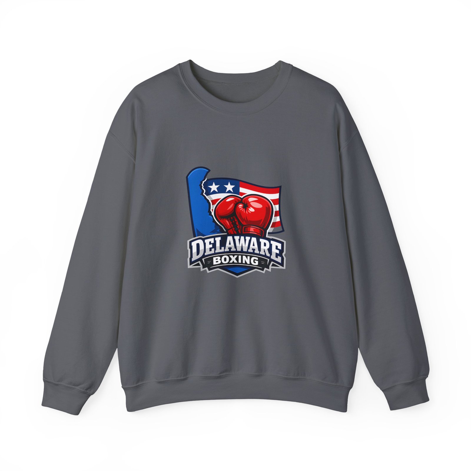 Delaware Boxing Crewneck Sweatshirt – USA Flag Boxing Gloves Graphic - Image 37