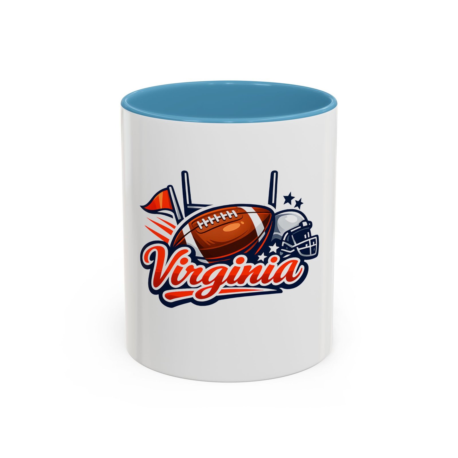Virginia Football Accent Coffee Mug – Team Helmet & Football Design (11/15oz) - Image 9