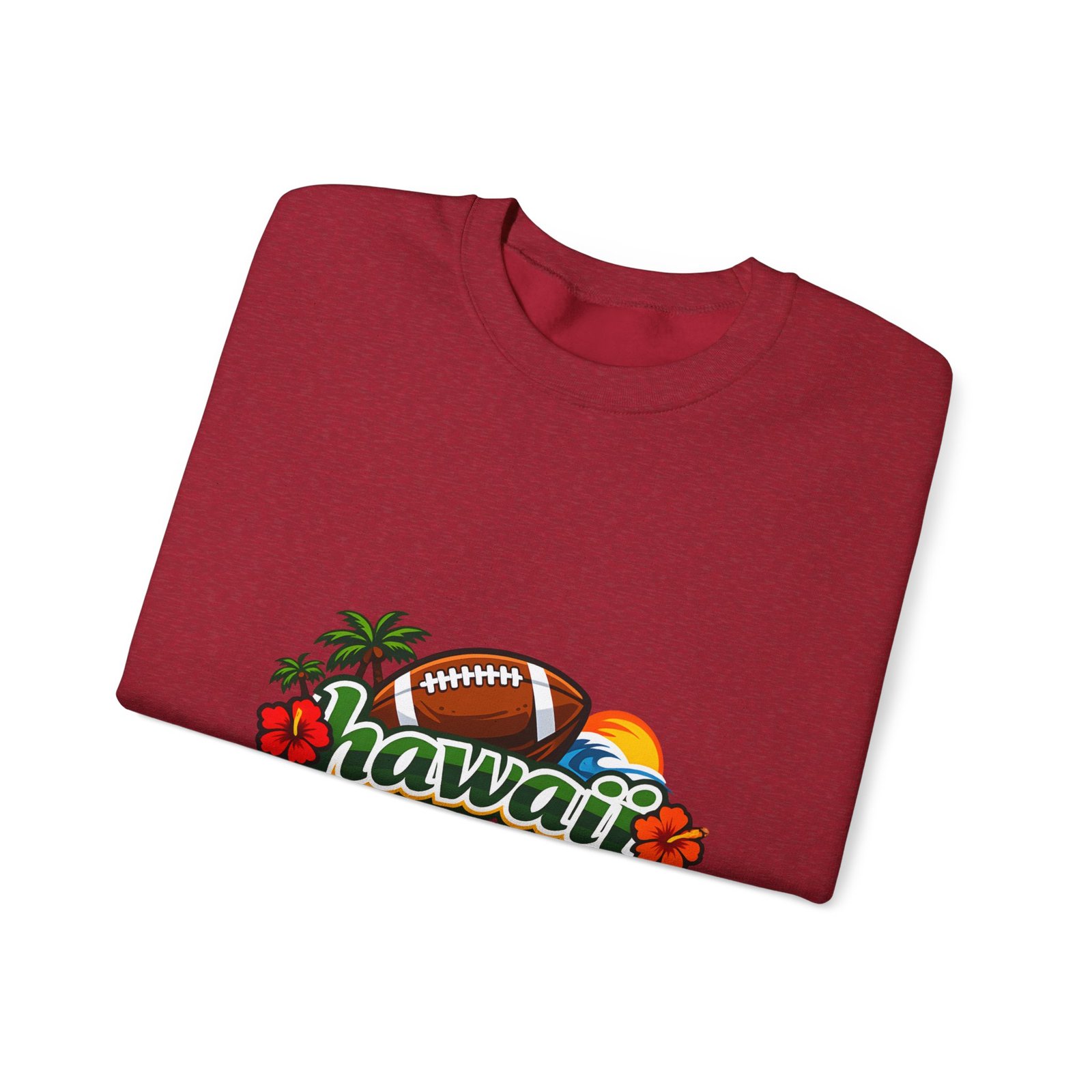 Hawaii Football Crewneck Sweatshirt — Tropical Sunset Palm Beach Pullover - Image 51