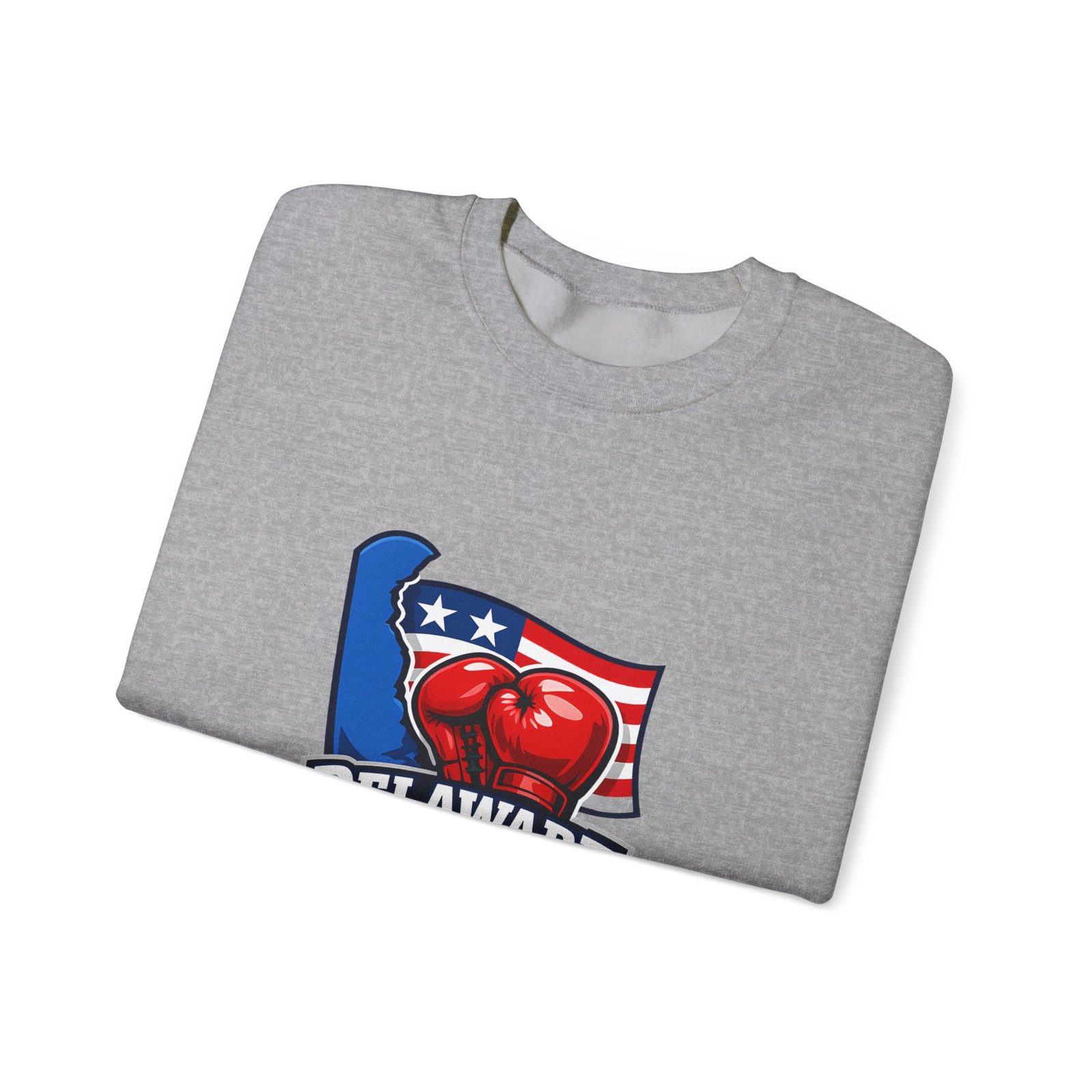 Delaware Boxing Crewneck Sweatshirt – USA Flag Boxing Gloves Graphic - Image 23
