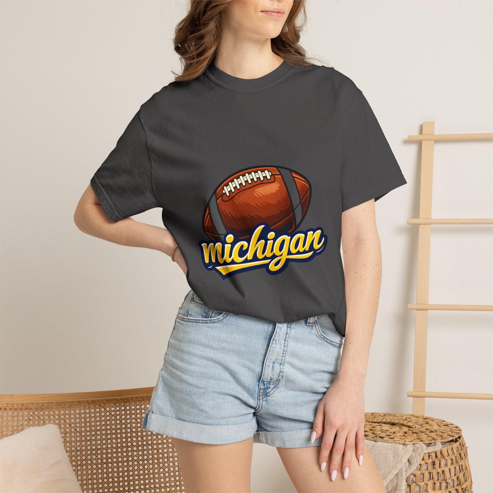 Michigan Football T-Shirt — Vintage Script Logo Tee - Image 48