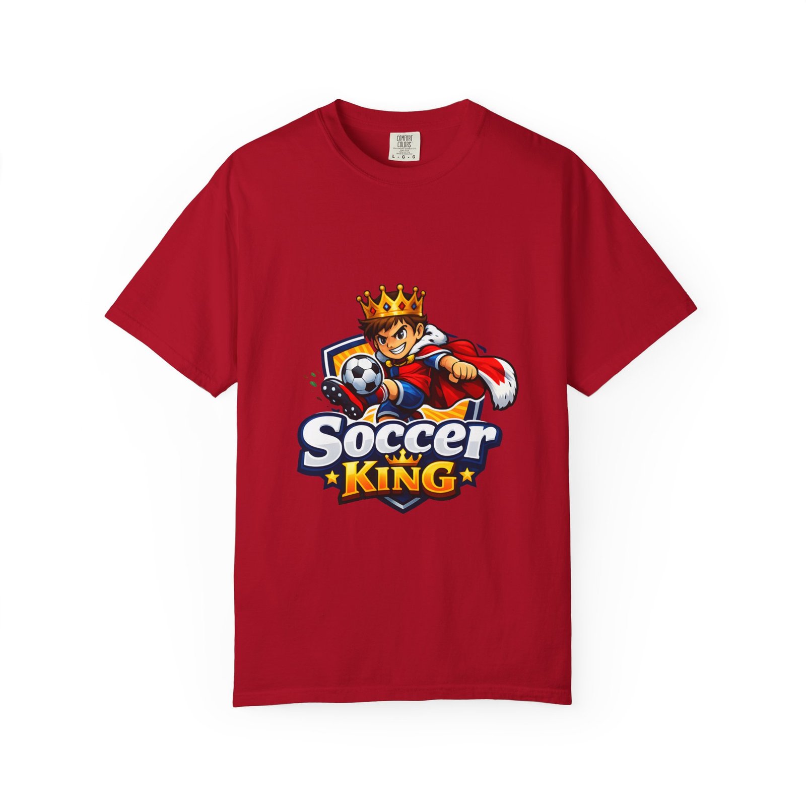 Soccer King T-Shirt — Kids & Teens Soccer Crown Graphic Tee - Image 43