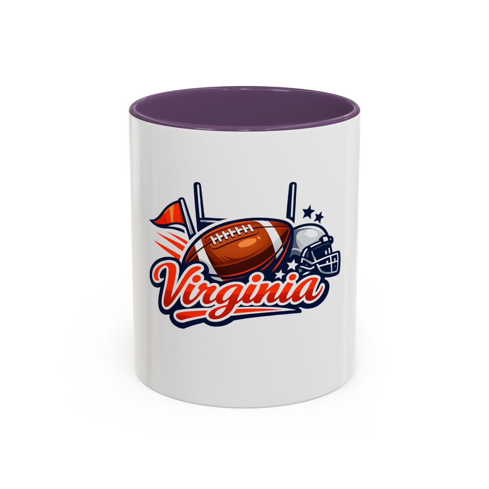 Virginia Football Accent Coffee Mug – Team Helmet & Football Design (11/15oz) - Image 16
