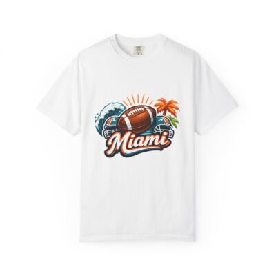 Miami Football T-Shirt — Retro Palm Beach Helmet Graphic