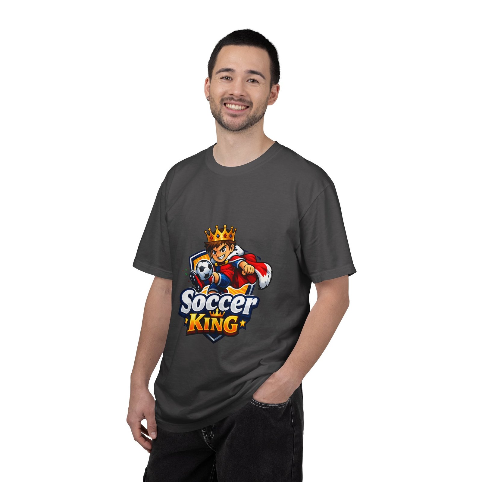 Soccer King T-Shirt — Kids & Teens Soccer Crown Graphic Tee - Image 36