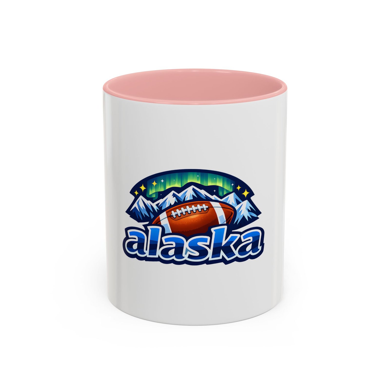 Alaska Football Coffee Mug – Northern Lights Mountain Design (11/15oz) - Image 3