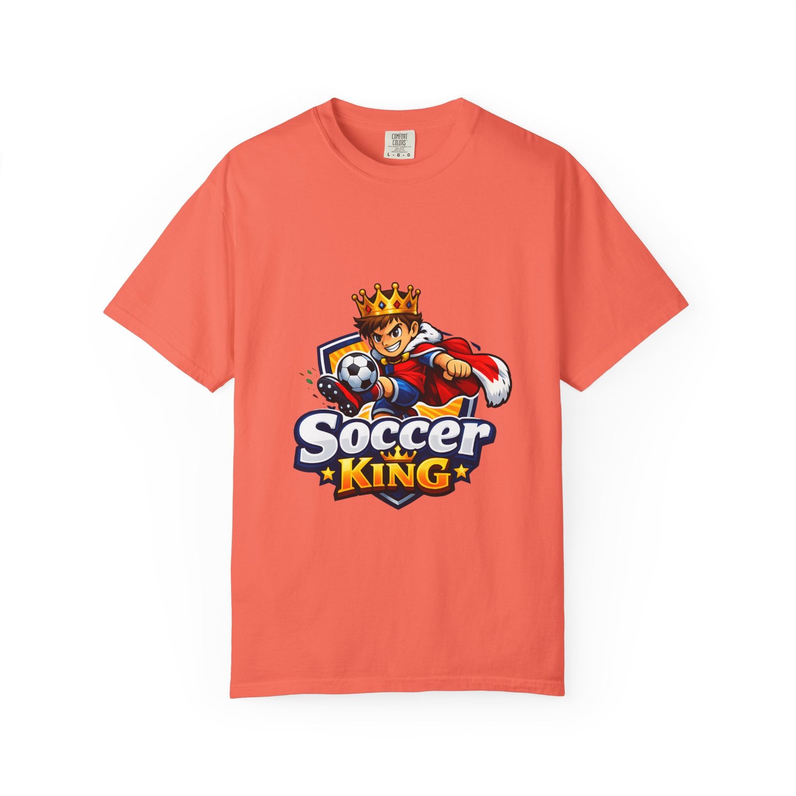 Soccer King T-Shirt — Kids' Youth Soccer Crown Graphic Tee - Image 9