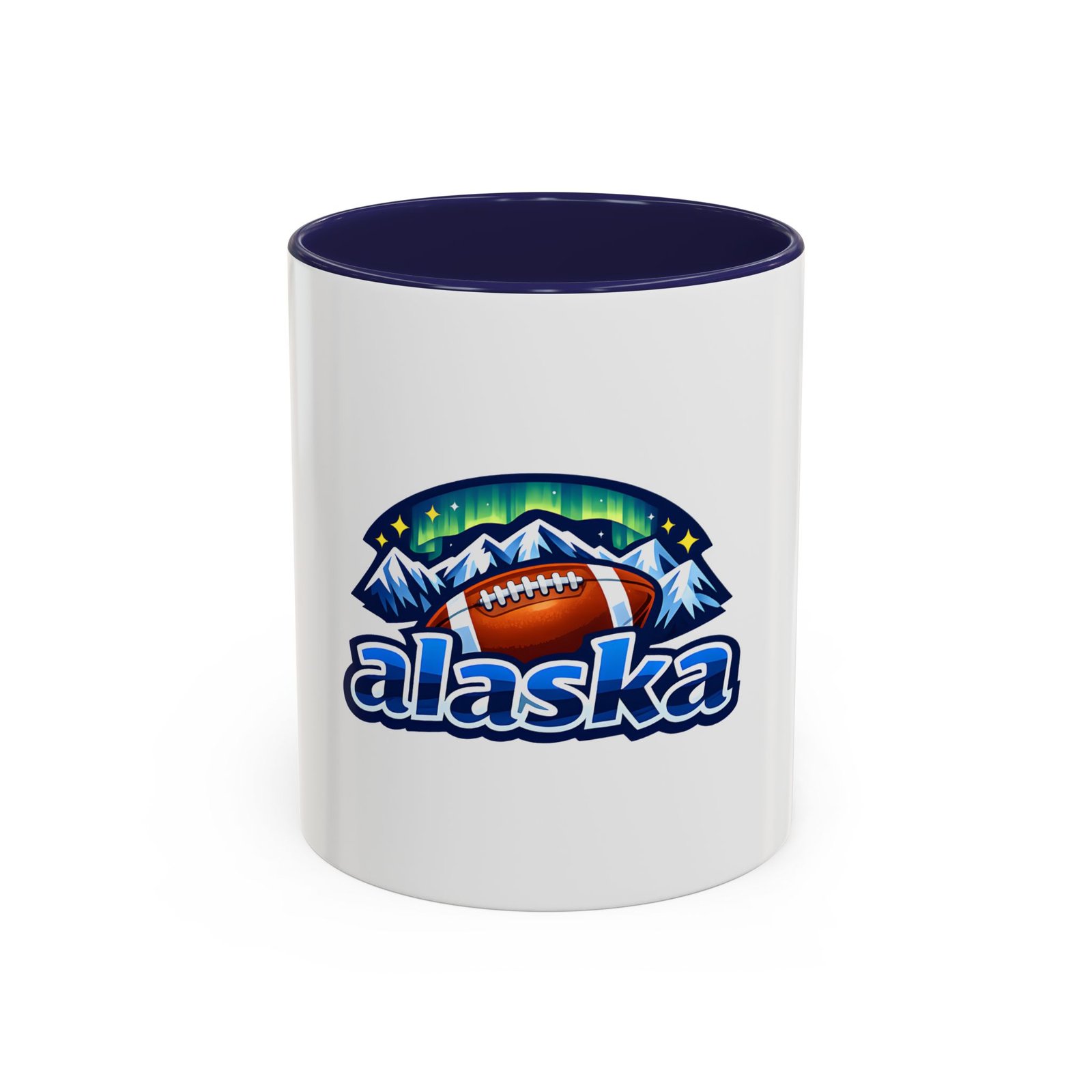 Alaska Football Coffee Mug – Northern Lights Mountain Design (11/15oz) - Image 2