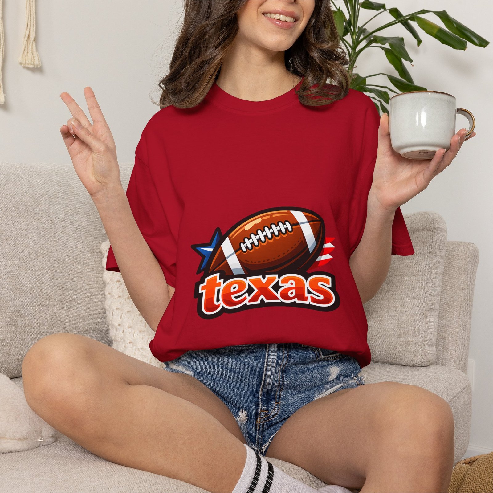Texas Football T-Shirt — Retro Football & Lone Star Logo - Image 55