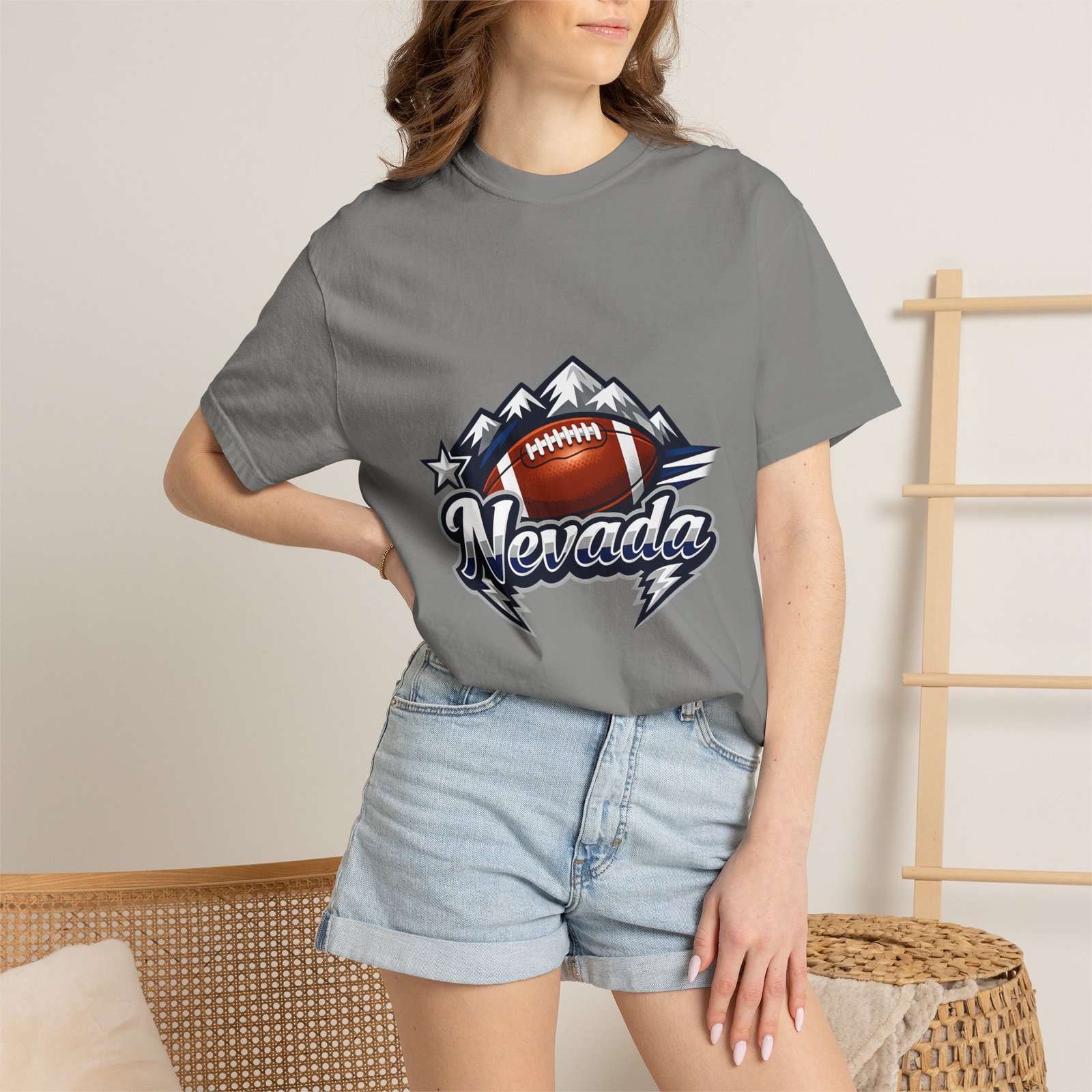 Nevada Football T-Shirt — Mountain Football Tee - Image 44