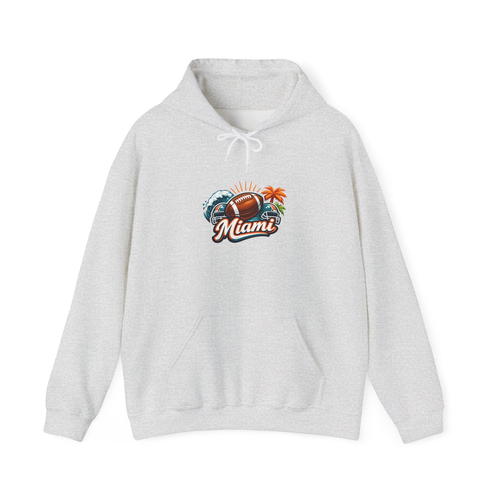 Miami Beach Retro Hoodie — Vintage Palm Tree Sunset Surf Graphic - Image 5
