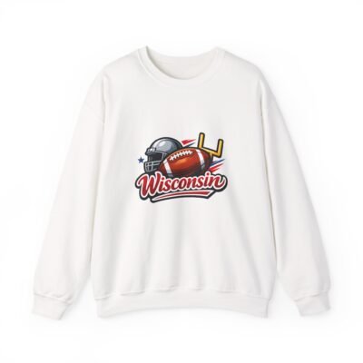 Wisconsin Football Crewneck Sweatshirt – Vintage Helmet & Goalpost Design