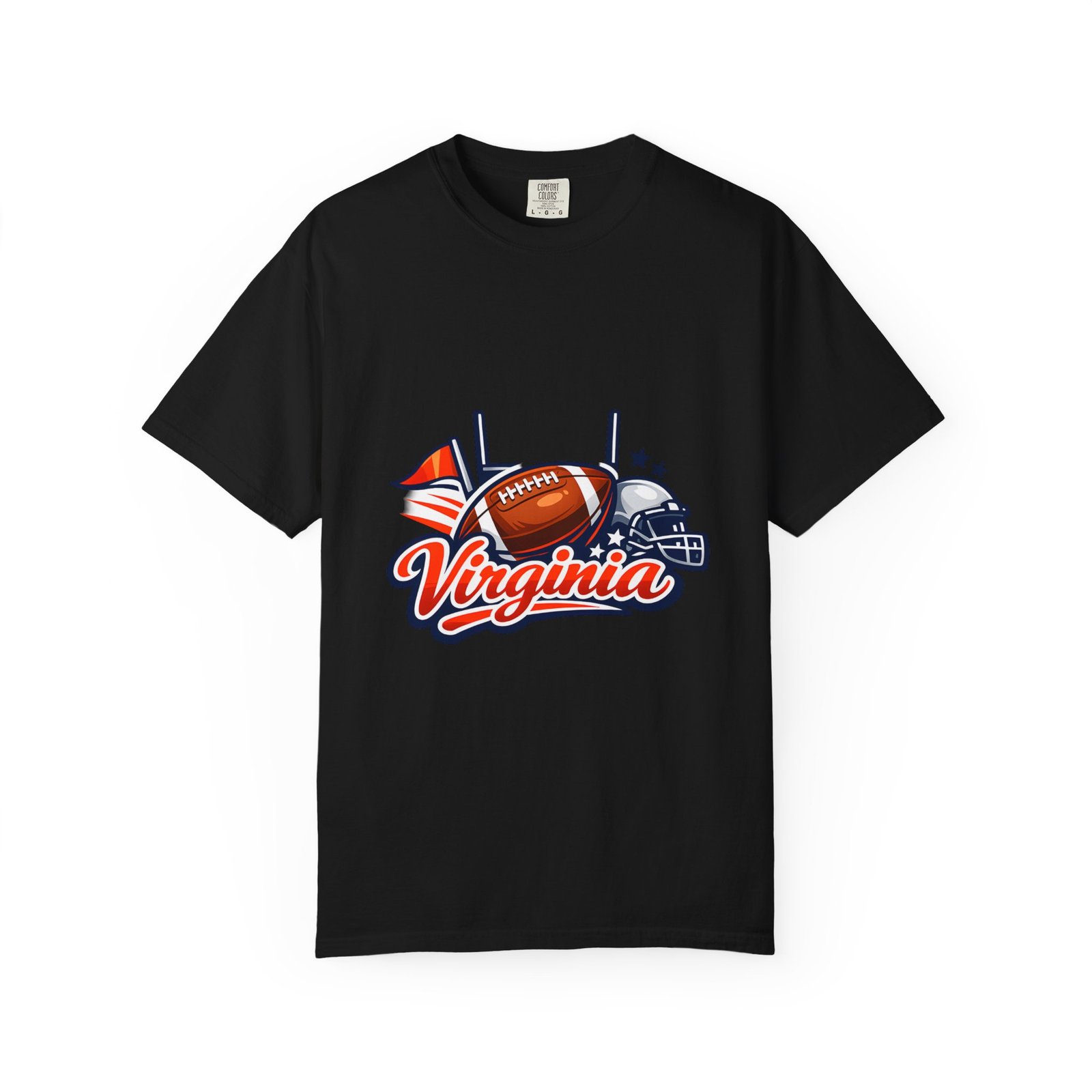 Virginia Football Helmet & Ball T-Shirt - Image 49