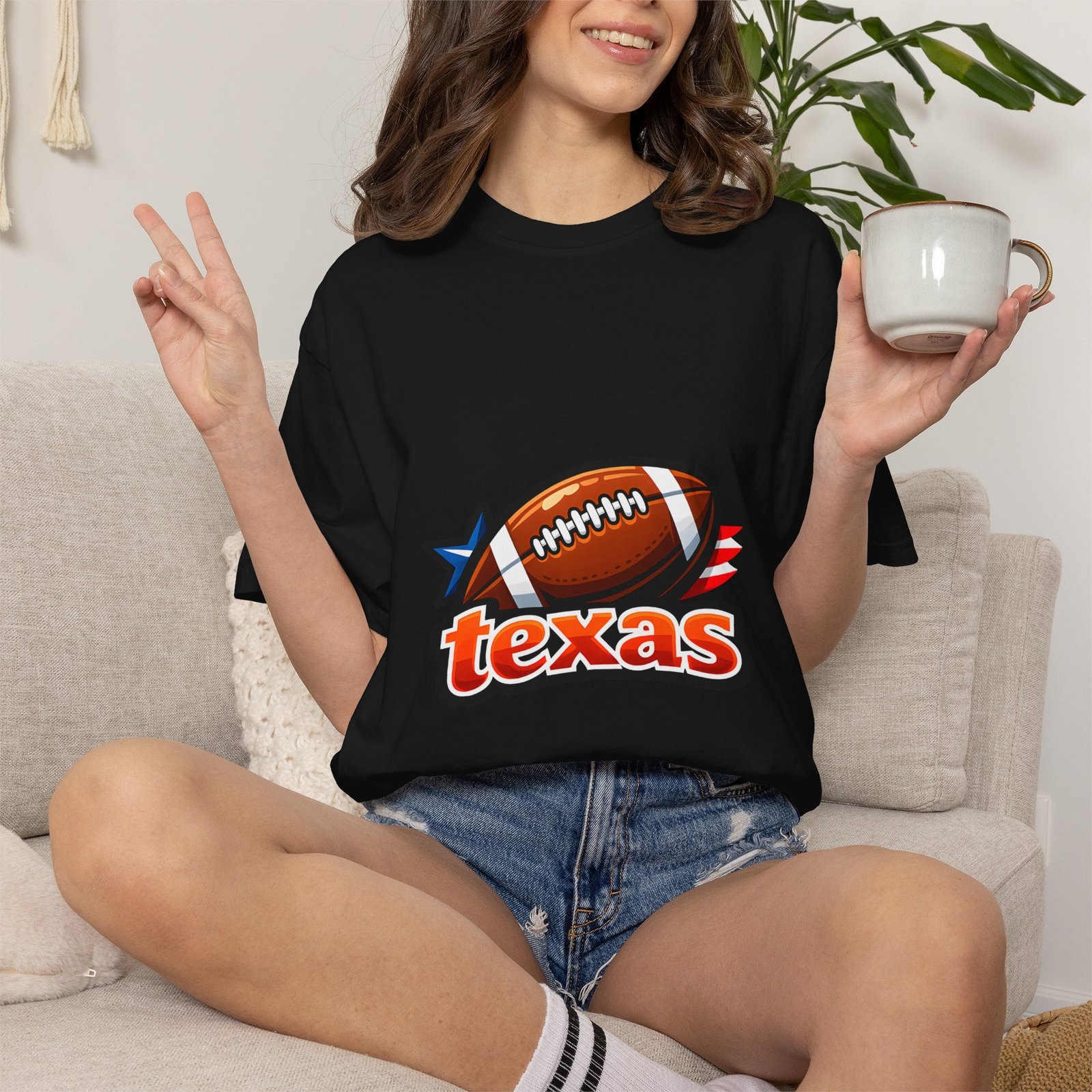Texas Football T-Shirt — Retro Football & Lone Star Logo - Image 45