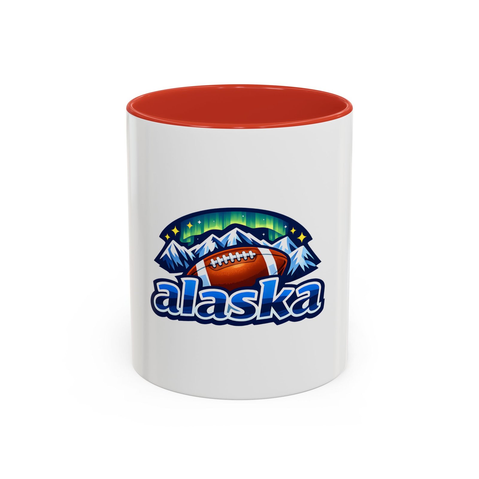 Alaska Football Coffee Mug – Northern Lights Mountain Design (11/15oz) - Image 4