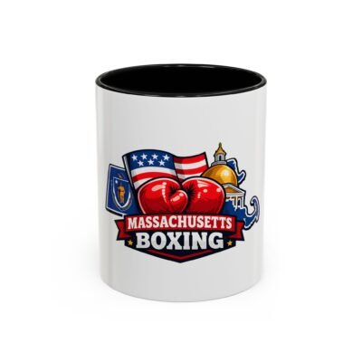 Massachusetts Boxing Accent Coffee Mug — State Pride Boxing Logo (11/15oz)
