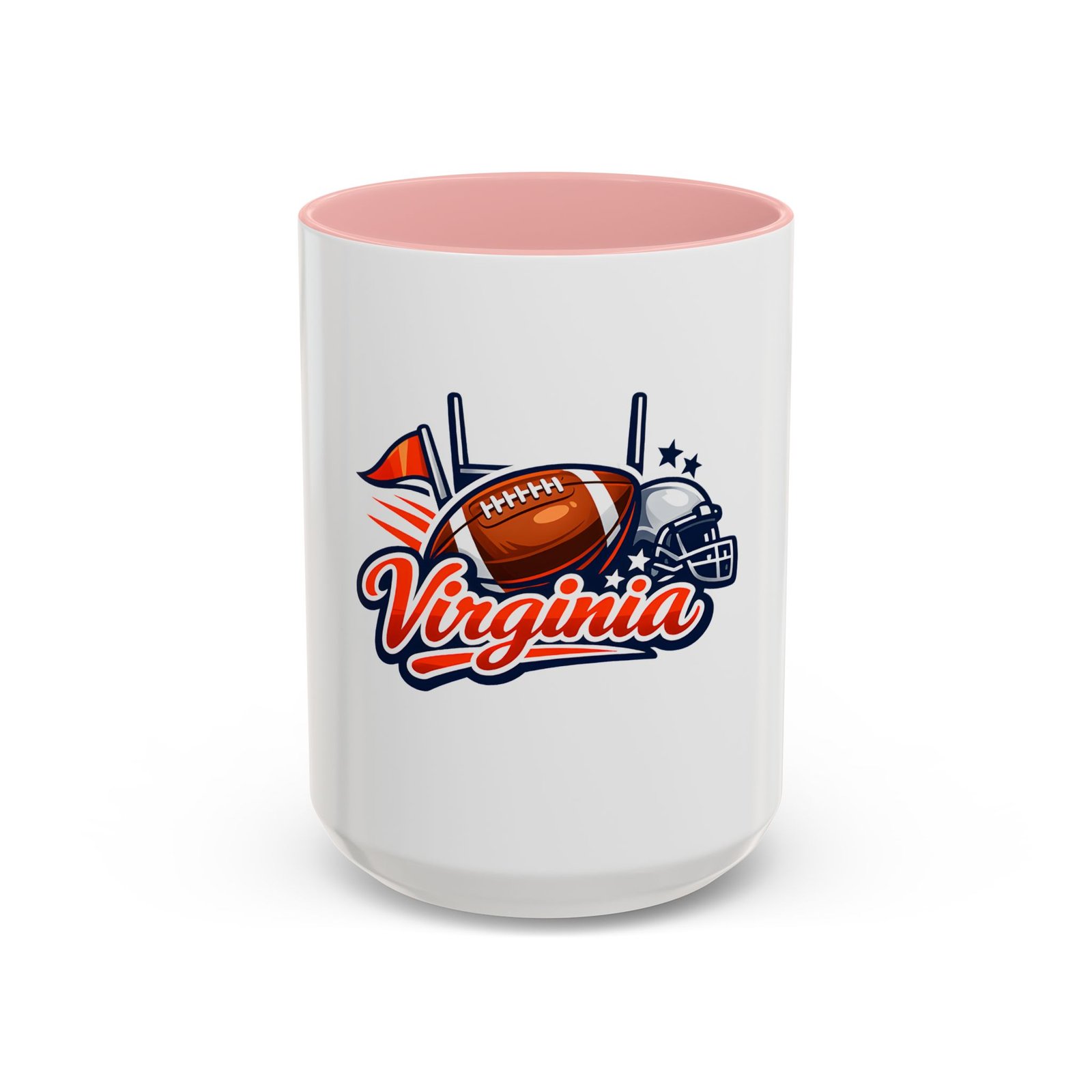 Virginia Football Accent Coffee Mug – Team Helmet & Football Design (11/15oz) - Image 7