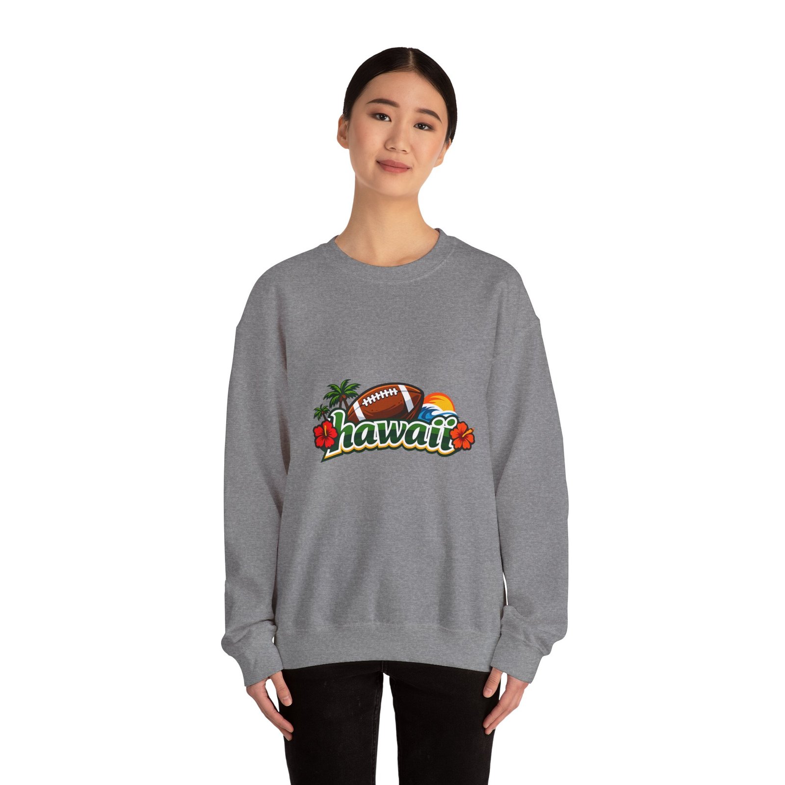 Hawaii Football Crewneck Sweatshirt — Tropical Sunset Palm Beach Pullover - Image 32