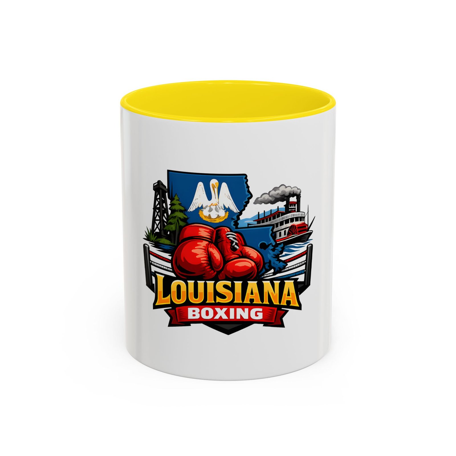Louisiana Boxing Accent Coffee Mug – Red Gloves State Pride (11/15oz) - Image 45