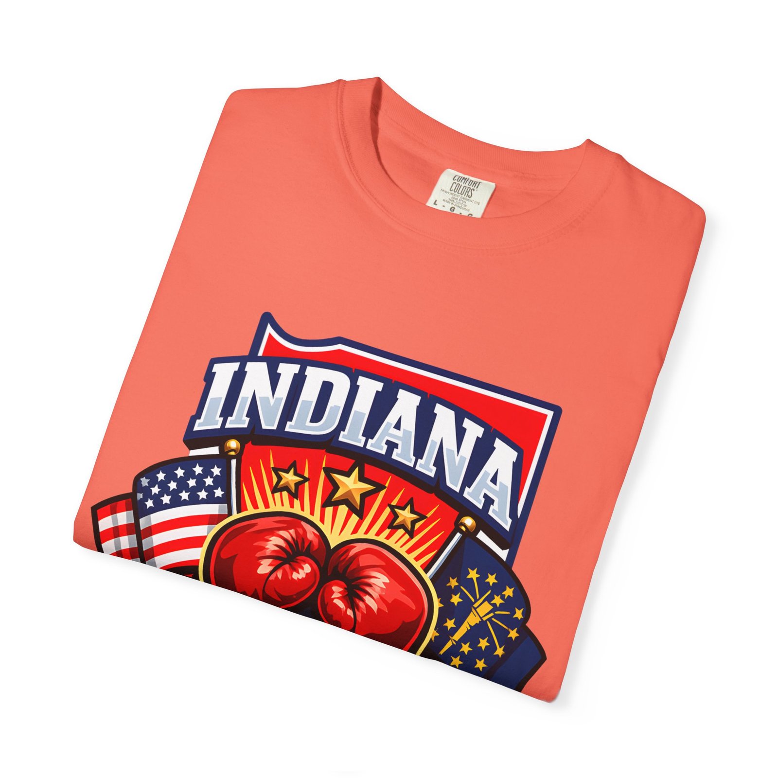 Indiana Boxing T-Shirt — State Pride Boxing Tee with Gloves & Flags - Image 11