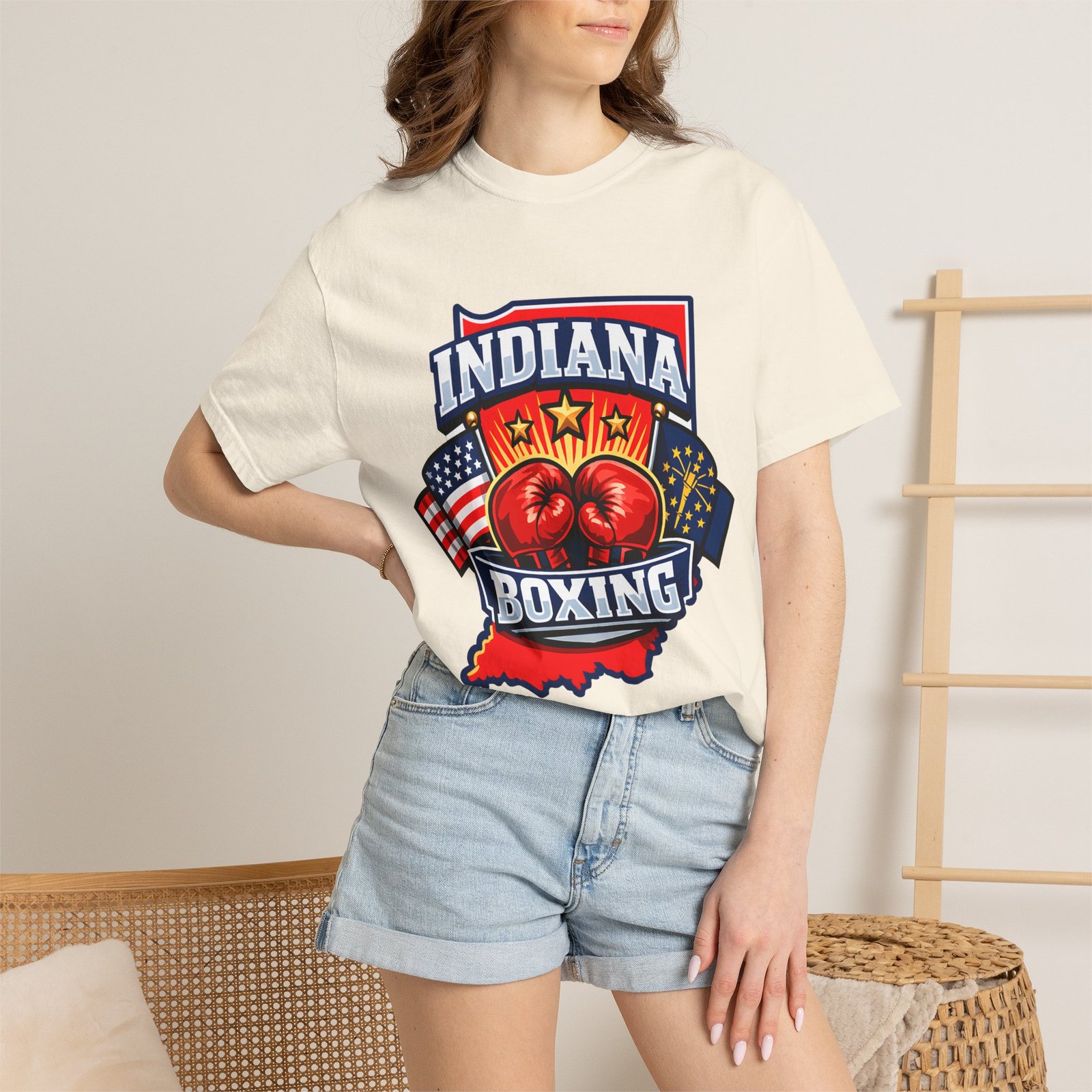 Indiana Boxing T-Shirt — State Pride Boxing Tee with Gloves & Flags - Image 20