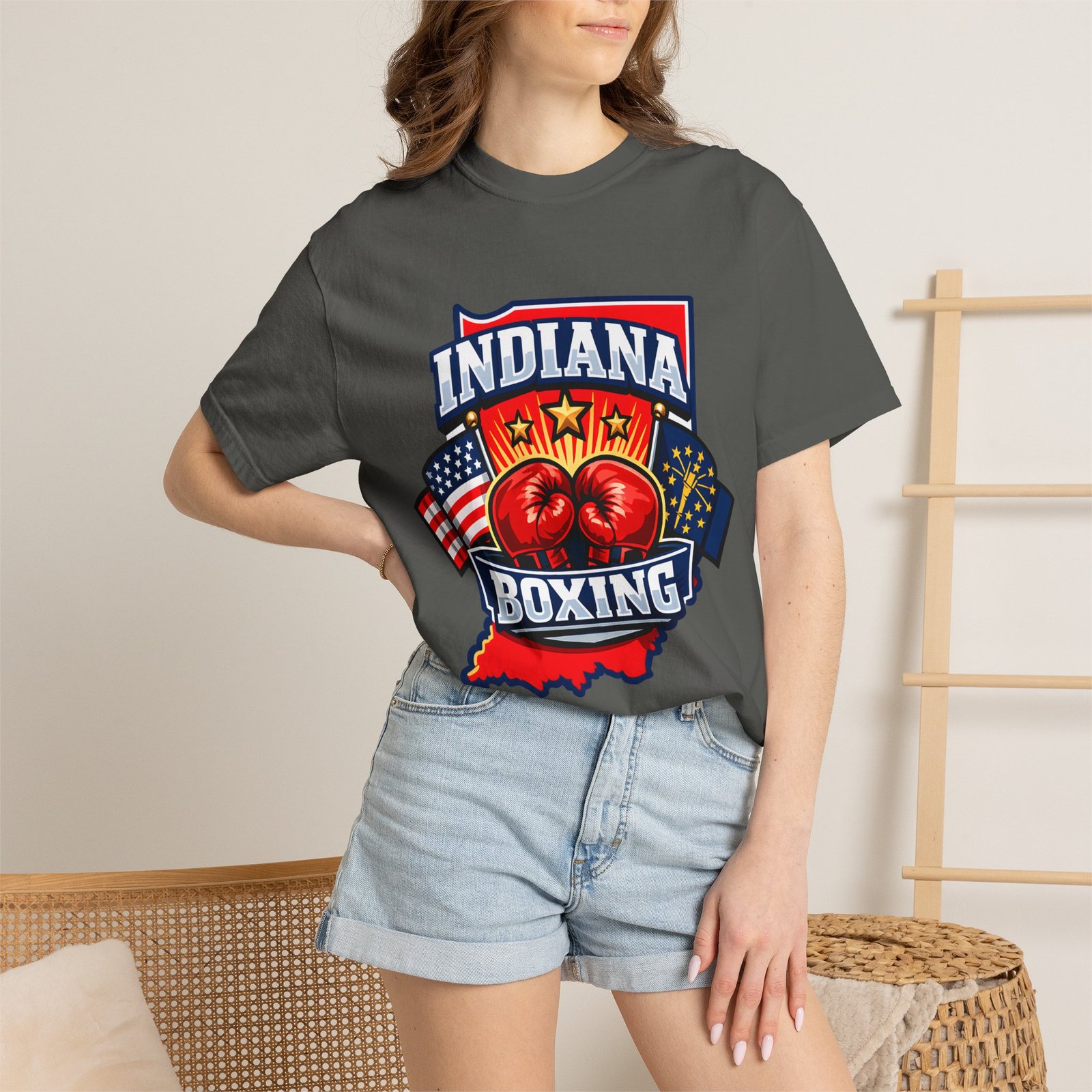 Indiana Boxing T-Shirt — State Pride Boxing Tee with Gloves & Flags - Image 32