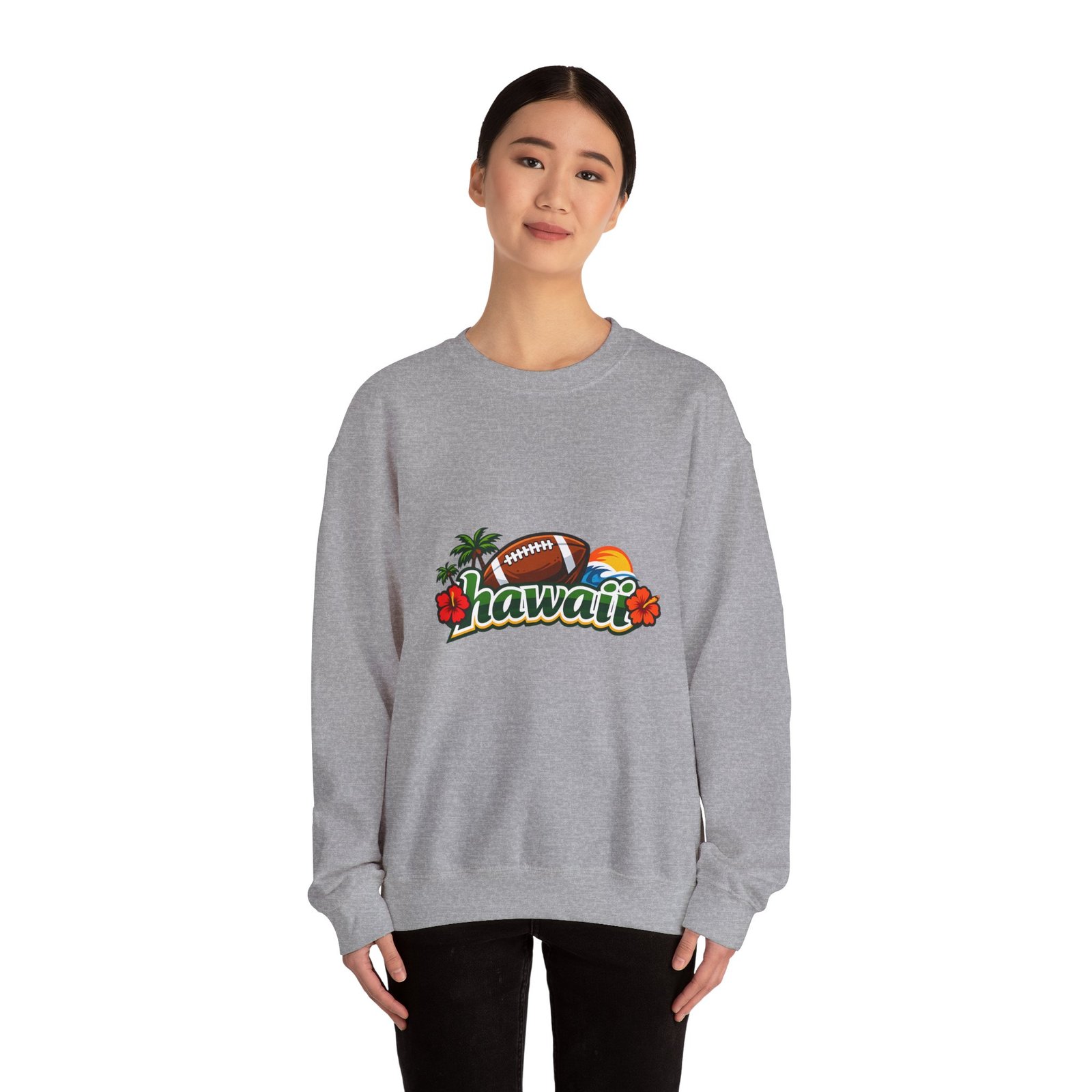 Hawaii Football Crewneck Sweatshirt — Tropical Sunset Palm Beach Pullover - Image 24