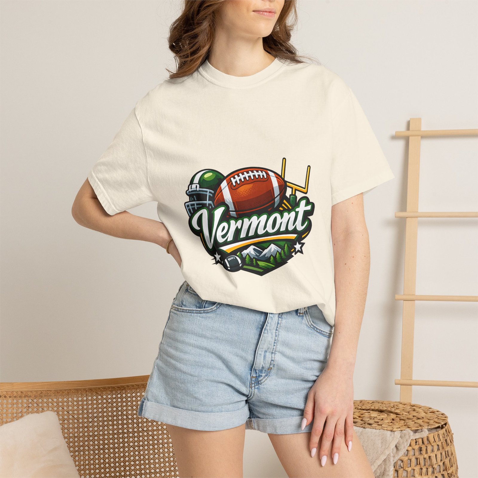 Vermont Football State T-Shirt — Retro Helmet & Goalpost Design - Image 20