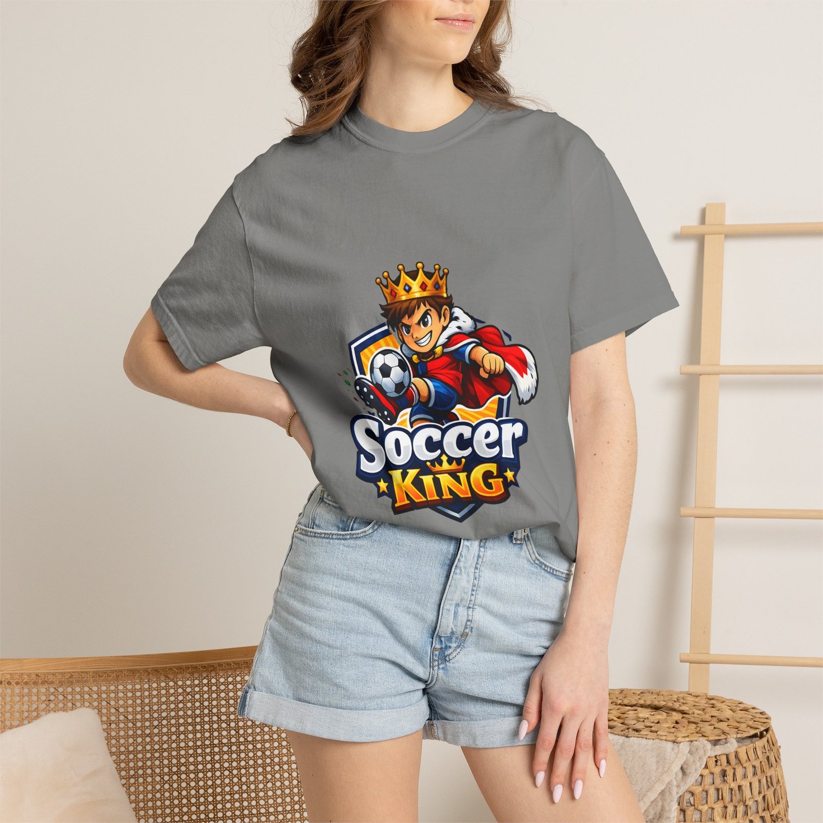 Soccer King T-Shirt — Kids' Youth Soccer Crown Graphic Tee - Image 44